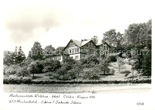 AK / Ansichtskarte Schoena_Bad_Schandau Ausflugsgaststaette Wolfsberg Hotel Schoena_Bad_Schandau