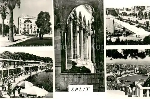 AK / Ansichtskarte Split_Spalato Teilansichten Strandbad Kirche Panorama Split_Spalato