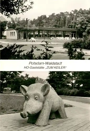 AK / Ansichtskarte Potsdam_Waldstadt HO Gaststaette Zum Keiler Plastik Keiler Potsdam_Waldstadt