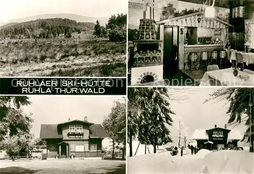 AK / Ansichtskarte Ruhla Ruhlaer Ski Huette Gaststube Panorama Winteridyll Ruhla
