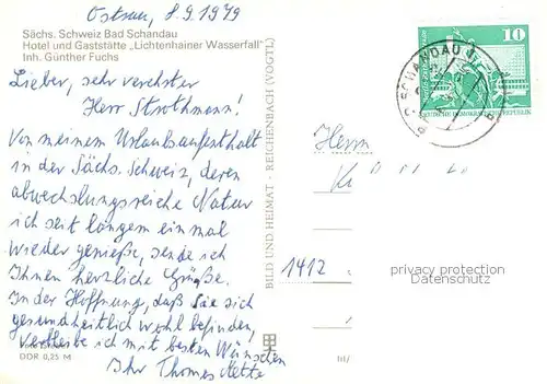 AK / Ansichtskarte Bad_Schandau Hotel und Gaststaette Lichtenhainer Wasserfall Bad_Schandau