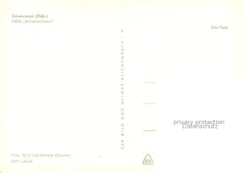 AK / Ansichtskarte Schwarzatal HOG Schweizerhaus Schwarzatal