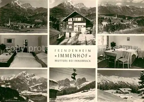 AK / Ansichtskarte Mutters_Tirol Fremdenheim Immenhof Gaestezimmer Gaststube Panorama Sessellift Mutters Tirol