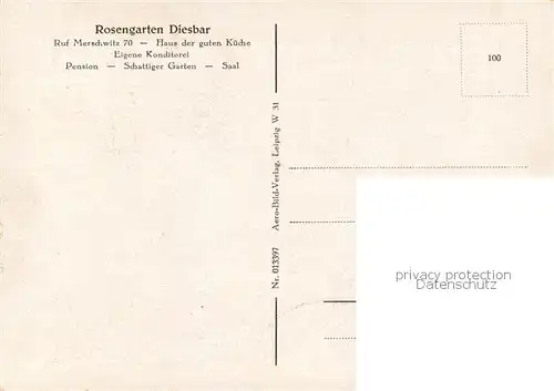 AK / Ansichtskarte Diesbar Seusslitz Rosengarten Diesbar Elbepartie Diesbar Seusslitz
