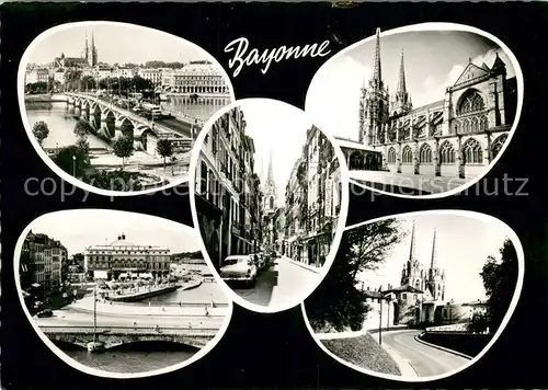 AK / Ansichtskarte Bayonne_64 Le Pont St Esprit La Cathedrale Rue Port Neuf Hotel de Ville Le Boulevard 