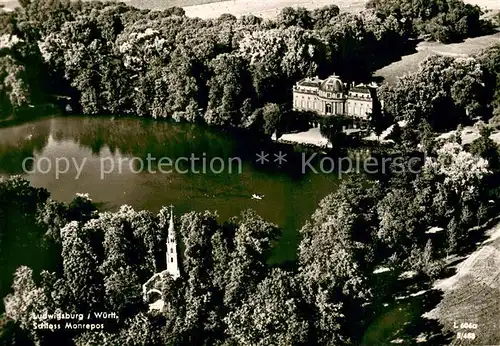 AK / Ansichtskarte Ludwigsburg__Wuerttemberg Schloss Monrepos Fliegeraufnahme 