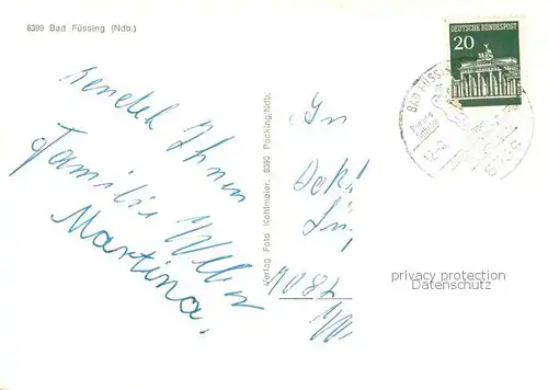 AK / Ansichtskarte Bad_Fuessing Thermalbad Sprudel Freibad Hotel Bad_Fuessing