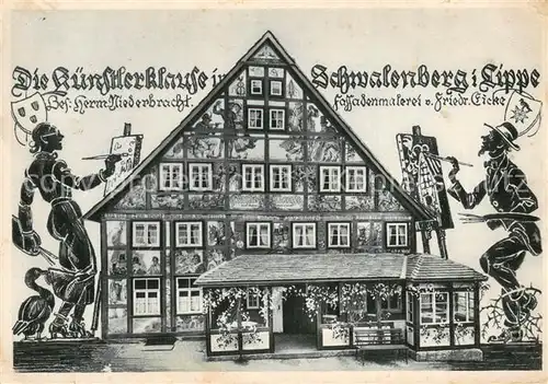 AK / Ansichtskarte Schwalenberg Kuenstlerklause Hofladenmalerei Schwalenberg