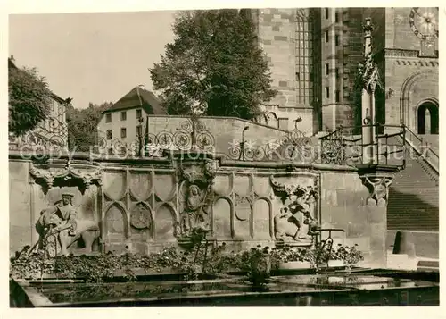 AK / Ansichtskarte Schwaebisch_Hall Fischbrunnen Simson mit Loewen Michael mit Drachen Schwaebisch Hall