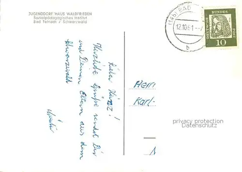 AK / Ansichtskarte Bad_Teinach Zavelstein Jugenddorf Haus Waldfrieden Bad_Teinach Zavelstein