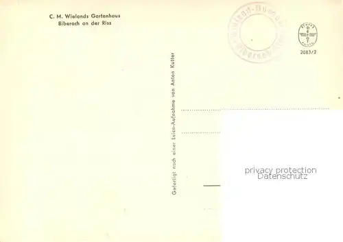 AK / Ansichtskarte Biberach_Riss C. M. Wielands Gartenhaus Biberach Riss