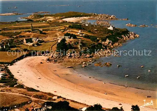 AK / Ansichtskarte Carantec Ile Callot Plage vue aerienne Carantec