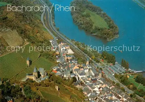 AK / Ansichtskarte Bacharach_Rhein Fliegeraufnahme Bacharach Rhein