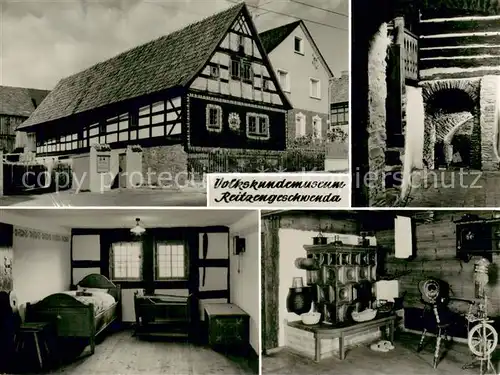 AK / Ansichtskarte Reitzengeschwenda Volkkundesmuseum Teilansichten Fachwerkhaus Reitzengeschwenda