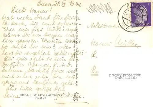 AK / Ansichtskarte Torgau Schloss Hartenfels Nordfront Torgau