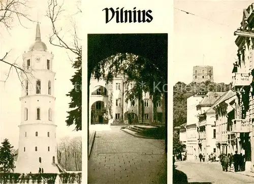 AK / Ansichtskarte Vilnius Glockenturm am Gediminasplatz Gorkistrasse Hof d. Univeristaet Vilnius