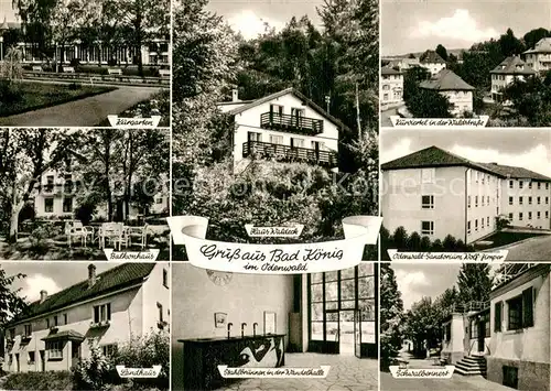 AK / Ansichtskarte Bad_Koenig_Odenwald Kurgarten Balkonhaus Sandhaus Odenwald Sanatorium Wolf Zimper Bad_Koenig_Odenwald