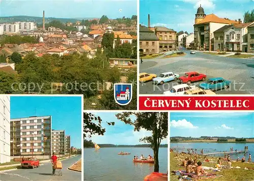 AK / Ansichtskarte Cerveny_Kostelec_Rothkosteletz_CZ Pohled na mesto s novou vystavbau   Namesti Rude armady 