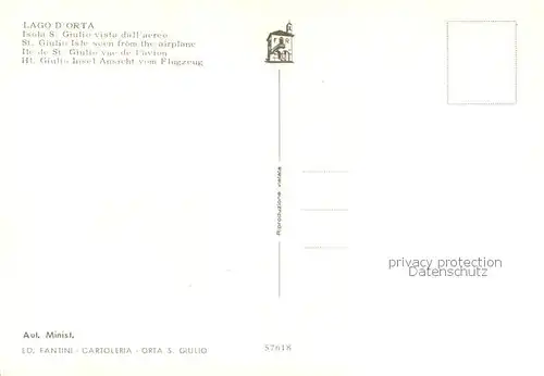 AK / Ansichtskarte Lago_d_Orta Fliegeraufnahme Hl. Giulio Insel Ansicht Lago_d_Orta