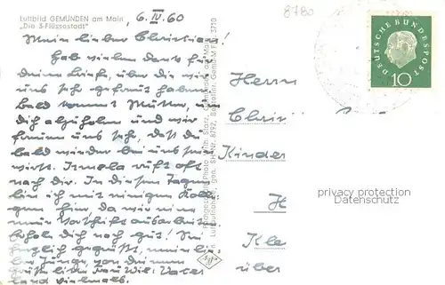 AK / Ansichtskarte Gemuenden_Main Drei Fluesse Stadt Fliegeraufnahme Gemuenden Main