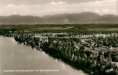 AK / Ansichtskarte Seeshaupt_Starnberger_See Fliegeraufnahme mit Benediktenwand 