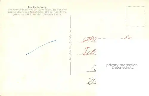 AK / Ansichtskarte Saal_Saale Marienwallfahrtsort Findelberg oelberggrotte Heimsuchungsgrotte Lourdesgrotte Josephsgrotte Saal_Saale