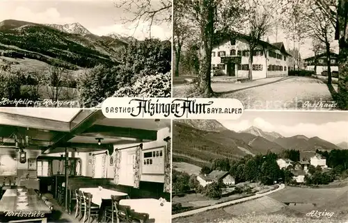 AK / Ansichtskarte Siegsdorf_Oberbayern Hochfelln und Hochgern Gasthaus Wirtsstube Alzing Siegsdorf Oberbayern