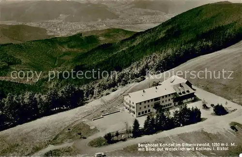 AK / Ansichtskarte St_Peter_Schwarzwald Berghotel Kandel mit Blick auf Waldkirch und Kollnau Fliegeraufnahme St_Peter_Schwarzwald