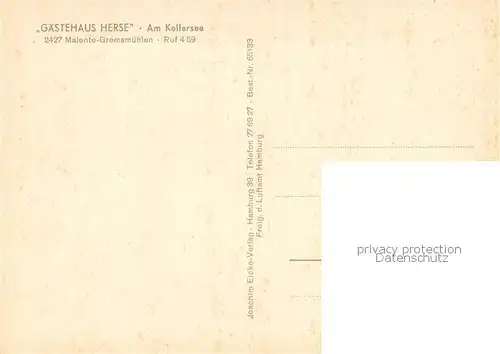 AK / Ansichtskarte Malente Gremsmuehlen Gaestehaus Herse am Kellersee Fliegeraufnahme Malente Gremsmuehlen