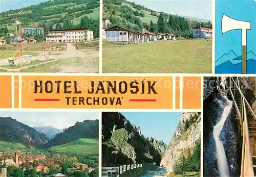 AK / Ansichtskarte Terchova_SK Hotel Janosik Ubytovacie chatky hotelu Obec Terchova Vratna dolina Tiesnavy Janosikove diery 