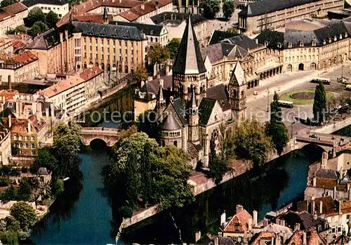 AK / Ansichtskarte Metz_Moselle Fliegeraufnahme Mosel und Tempel Metz_Moselle