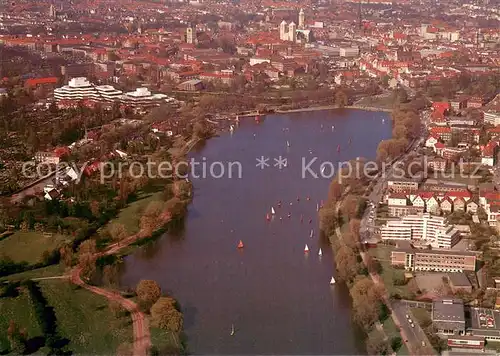 AK / Ansichtskarte Muenster_Westfalen Fliegeraufnahme Aasee Muenster_Westfalen