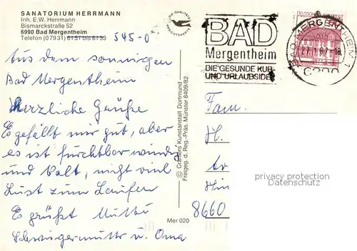 AK / Ansichtskarte Bad_Mergentheim Sanatorium Hermann Fliegeraufnahme Bad_Mergentheim