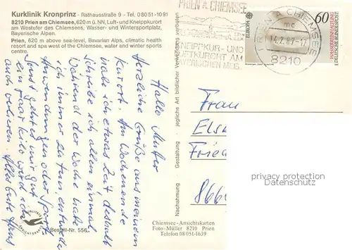 AK / Ansichtskarte Prien_Chiemsee Kurklinik Kronprinz Prien Chiemsee