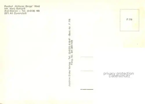 AK / Ansichtskarte Alt_Duvenstedt Rasthof Huettener Berge West Aral Station Fliegeraufnahme Alt_Duvenstedt