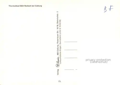 AK / Ansichtskarte Rodach_Coburg Thermalbad Fliegeraufnahme Rodach Coburg