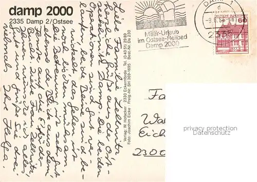 AK / Ansichtskarte Damp_Ostseebad Fliegeraufnahme Damp_Ostseebad