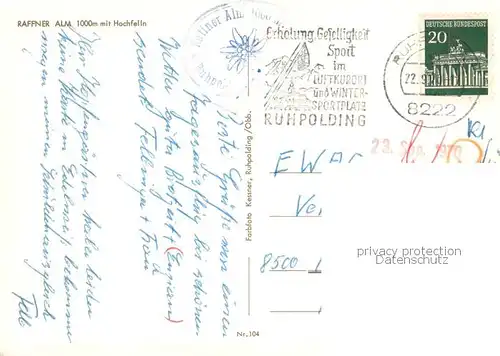 AK / Ansichtskarte Hochfelln_Ruhpolding Raffner Alm Hochfelln Ruhpolding