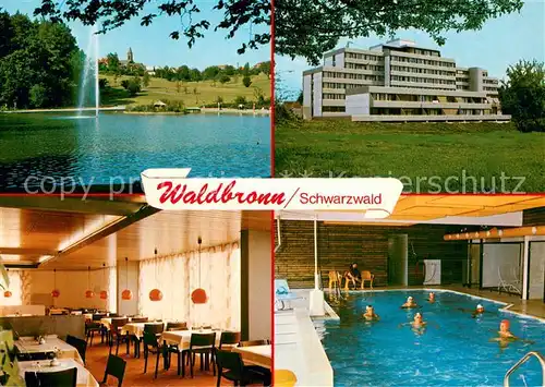 AK / Ansichtskarte Waldbronn_Albtal Thermalbad Fontaene Speisesaal Hallenbad Waldbronn Albtal