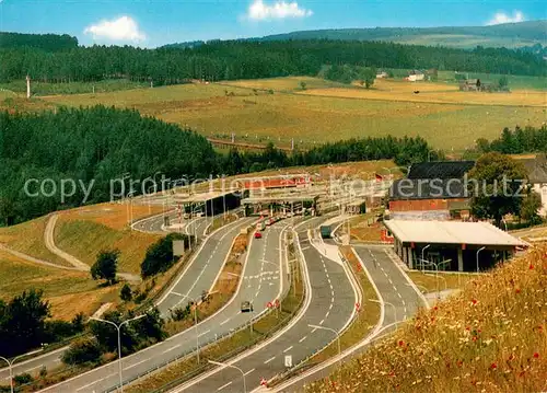 AK / Ansichtskarte Rudolphstein Autobahn Raststaette Frankenwald Fliegeraufnahme Rudolphstein