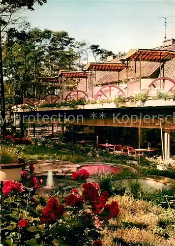 AK / Ansichtskarte Timmendorfer_Strand Sonnenterrasse mit Bade Karren im Hause der Sauna Kohlmeier Restaurant Timmendorfer_Strand