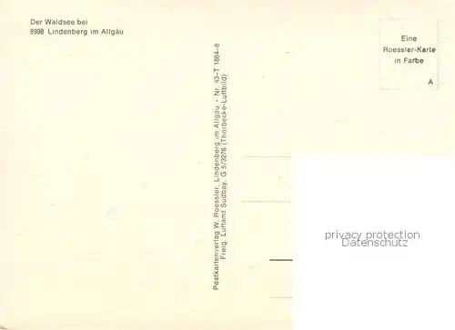 AK / Ansichtskarte Lindenberg_Allgaeu Fliegeraufnahme mit Waldsee Lindenberg Allgaeu