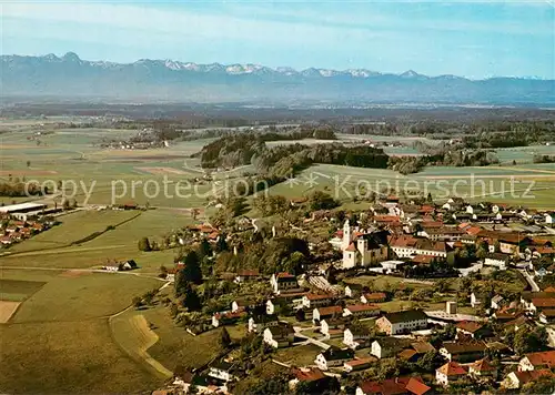 AK / Ansichtskarte Rott_Inn Fliegeraufnahme mit ehem Benediktiner Klosterkirche Rott_Inn