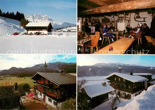 AK / Ansichtskarte Kirchberg_Tirol Jausenstation Hennleiten Gaststube Panorama Kirchberg Tirol