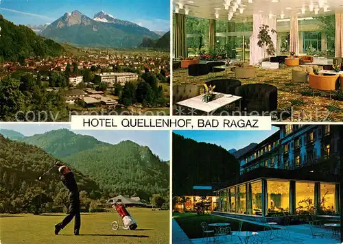 AK / Ansichtskarte Bad_Ragaz_Ragatz_SG Panorama Hotel Quellenhof Foyer Golfplatz 
