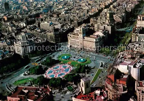 AK / Ansichtskarte Barcelona_Cataluna Plaza de Cataluna Vista aerea Barcelona Cataluna