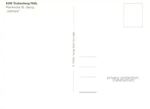AK / Ansichtskarte Stubenberg_Niederbayern Pfarrkirche St Georg Hofmark Strassenpartie Stubenberg Niederbayern