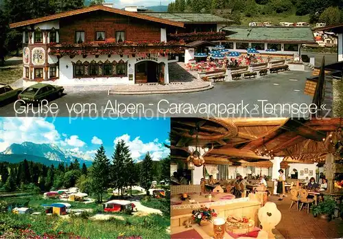 AK / Ansichtskarte Klais Kruen Alpen Caravan Park Tennsee Gastraum 