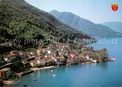 AK / Ansichtskarte Gerra_TI Lago Maggiore Fliegeraufnahme 