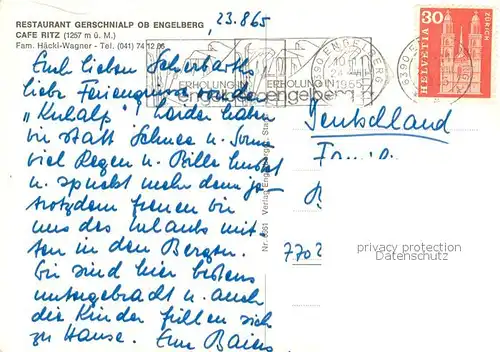 AK / Ansichtskarte Engelberg__OW Restaurant Gerschnialp Cafe Ritz 